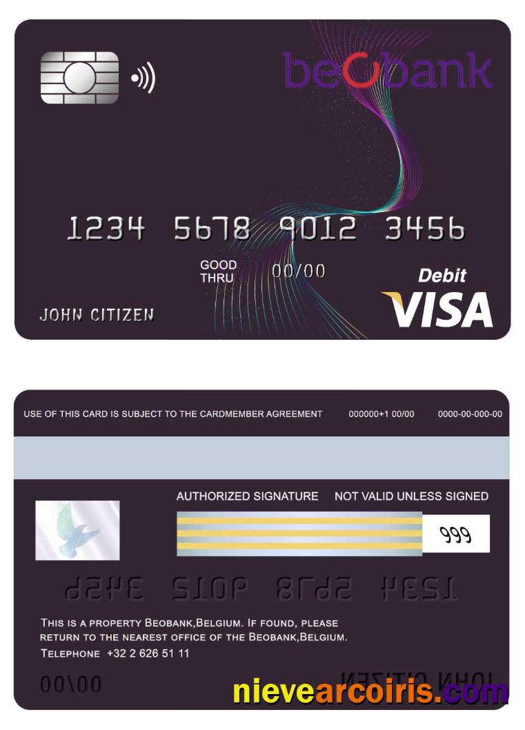 Belgium Beobank visa card